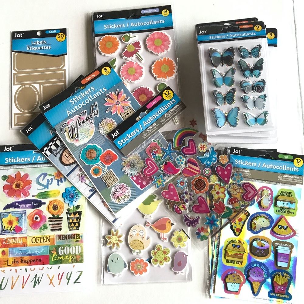 Jot Sticker Collection Huge Lot of 24 Packs Various Styles